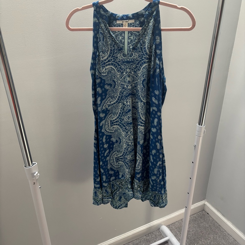 Mi Ami Blue and White Paisley Dress